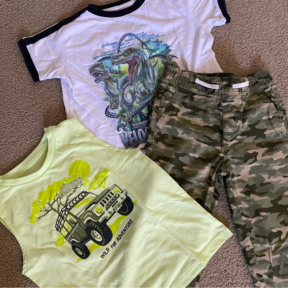 Bundle (3) Boys Camo Jogger -Tank shirt - Tee short sleeve - Picture 2 of 5